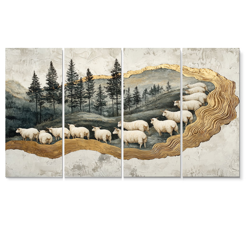 Drit - mouton, art mural - M, décoration murale, H 28 po x l 48 po