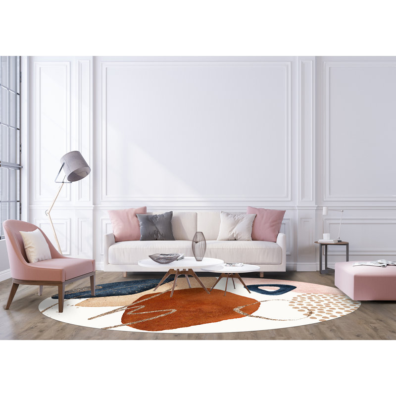Daxen Vinyl Machine Printed Area Rug, Round 200cm