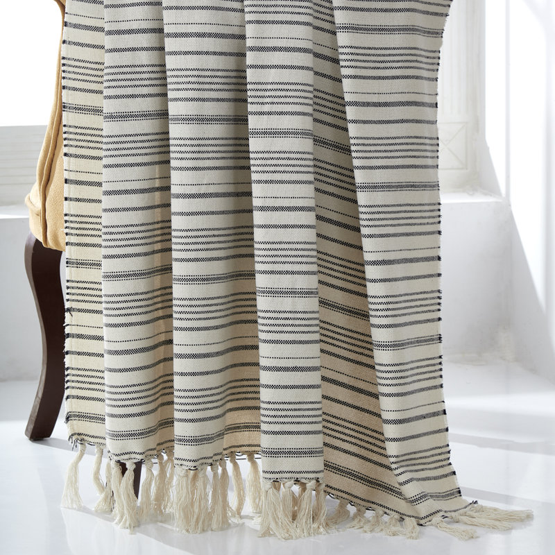 Edda Modern Cotton Throw, Granite