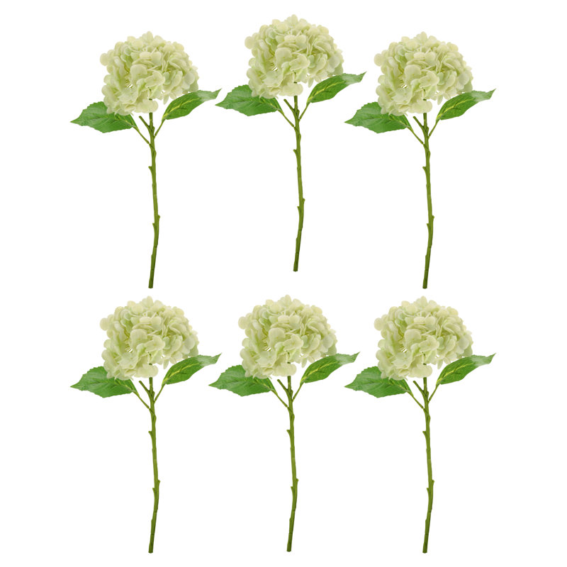 Vibrant Hydrangea Natural Touch, Box Of 6 - 19 Inches, White