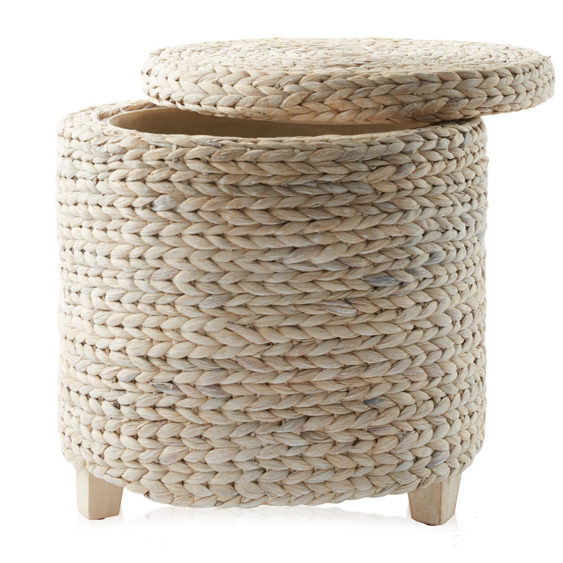 Upholstered Ottoman, White