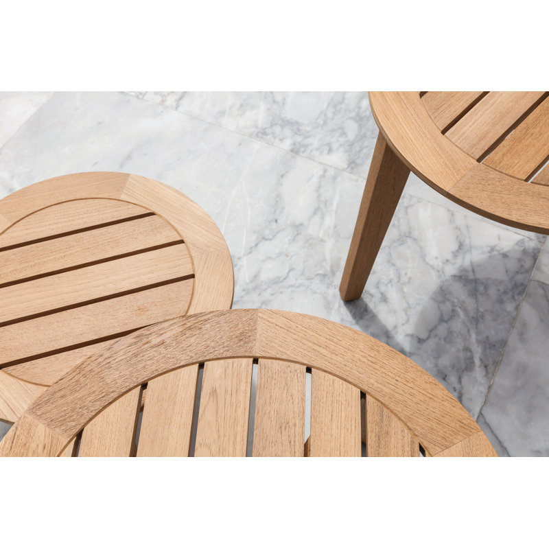 Attol Outdoor Round Teak Coffee Table, 28.75" W x 28.75" L x  14.19" H