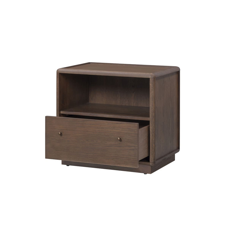 Table de chevet élégante avec rangement caché, Brun