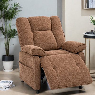 Fauteuil inclinable électrique avec rangement, fauteuil de salon moderne réglable en chenille