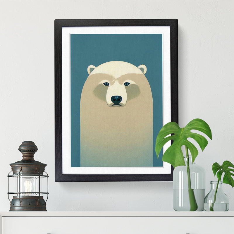 Linis Polar Bear Minimalistic Vol.2 1 Piece Wall Art, 34cm H x 25cm W, Oak