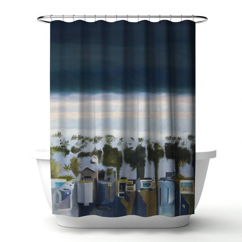 Shower Curtain CO127 – Polyester Shower Curtain, Dye Sublimation Print, 71" W × 74" L