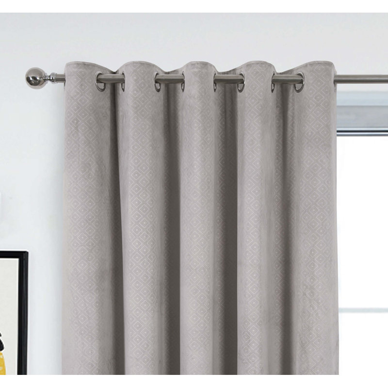 Ahzariah Room Darkening Curtain, 165 x 137cm, Pale Grey
