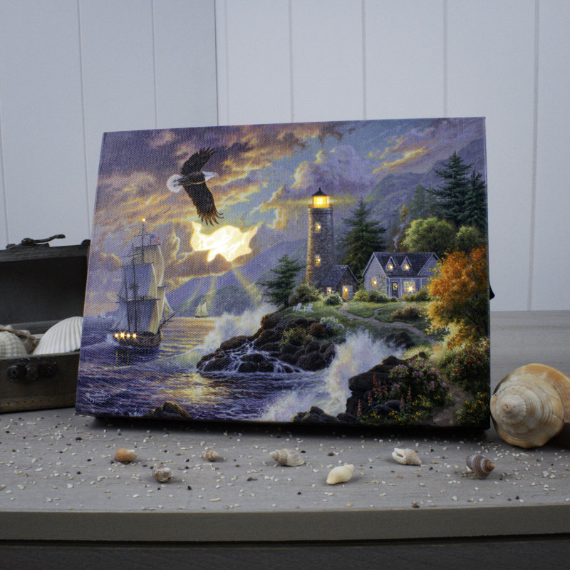 Seaside Light 8x6 Lighted Tabletop Canvas