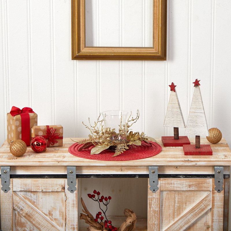 Candélabre de Noël doré artificiel