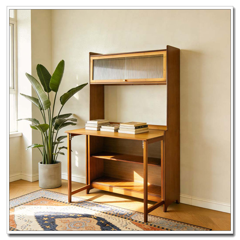 Table pliante en bambou, Noyer 1