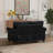 Living Room Sofa Loveseat Black Faux Leather-124793058
