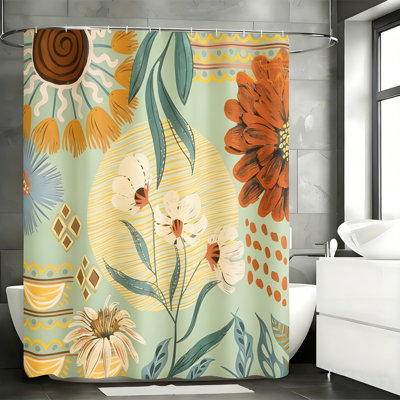 Shower Curtains with Hooks Included