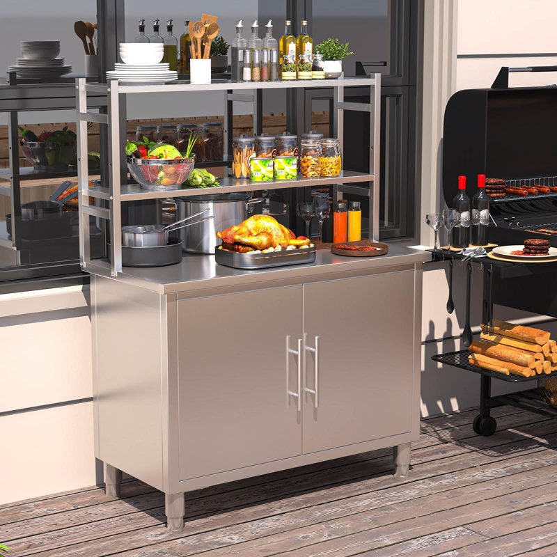 Stainless Steel Table With Cabinet 40"X20" Prep Table