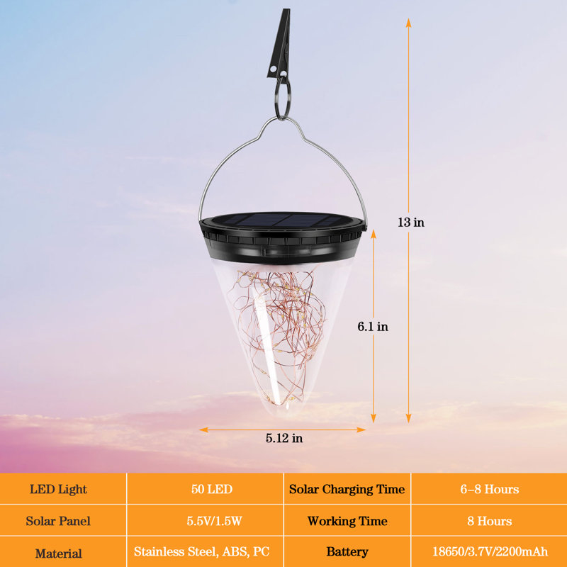 Lanterne d'extérieur à énergie solaire 6 po