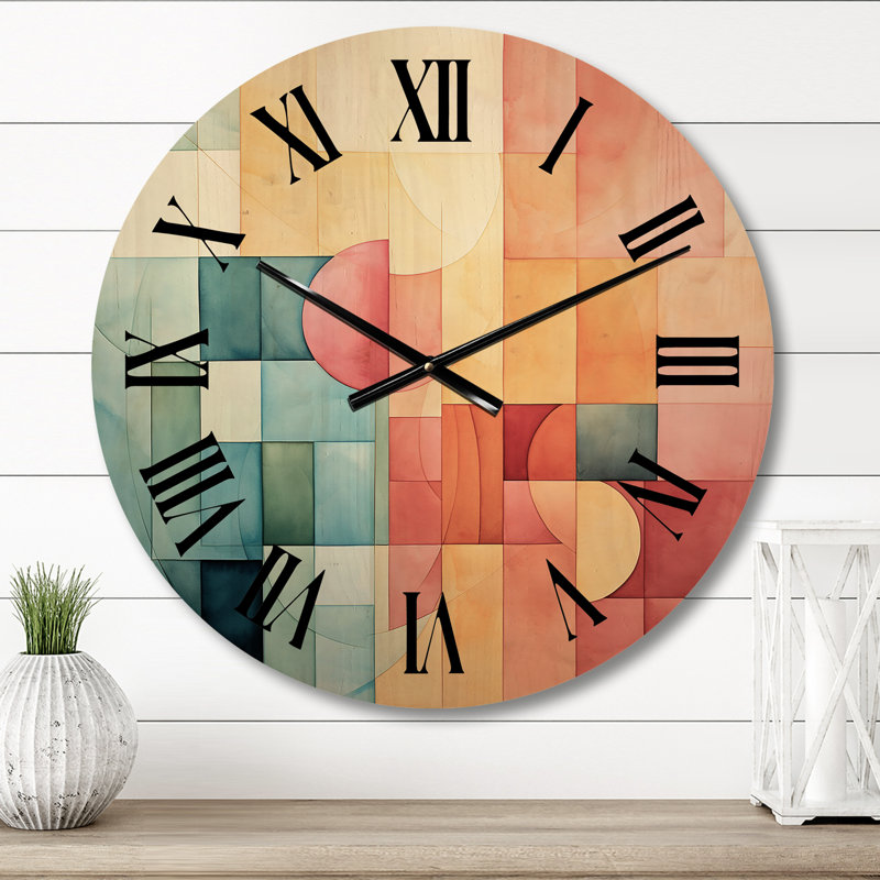 Horloge murale Cubism Experiment with Minimalist II - Paysages, Moyenne