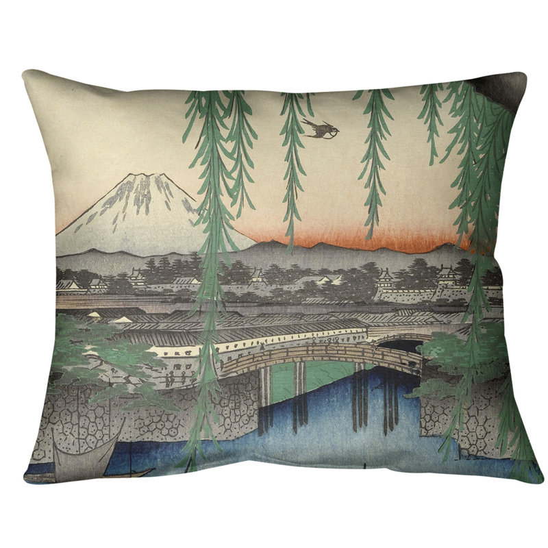 Coussin lombaire bridge yatsumi, Duvet synthétique, Gris / bleu / rose, 14 po x 10 po