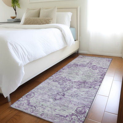 Tapis mauve intérieur / extérieur lavable à la machine Claudian ACN1238