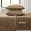 Drap double, taupe, 100% lisse, double brossé, drap plat, taies d'oreiller ajustées, 4 pièces faciles d'entretien en couleur taupe, brossé des deux côtés pour une sensation douillette, avec des draps complets