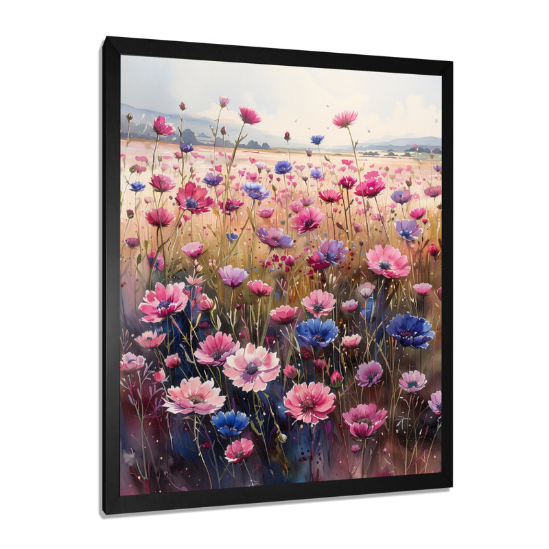 «Blue Blue Spring Cornflowers Field IV» - impression d'art mural bleuets, H 20 po x l 12 po x P 1 po
