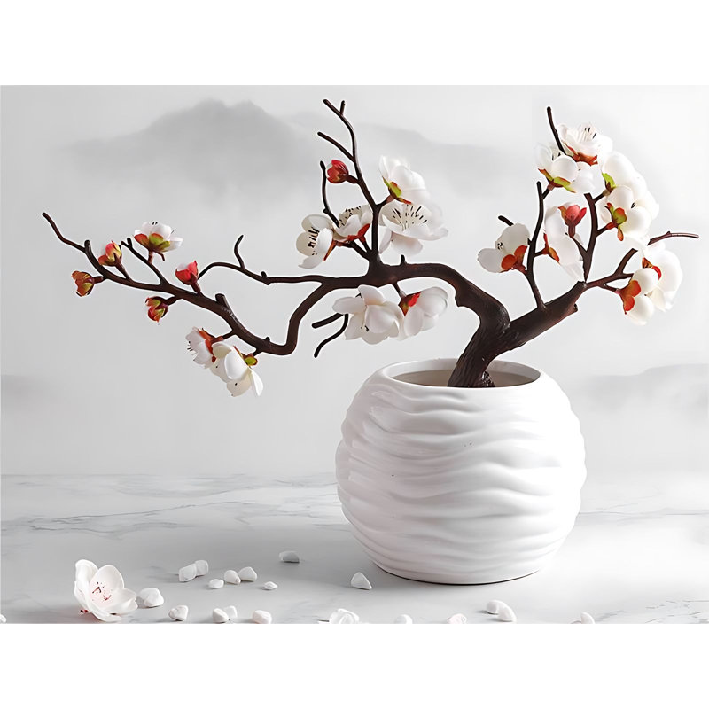 Arrangement de fleurs de prunier, Blanc
