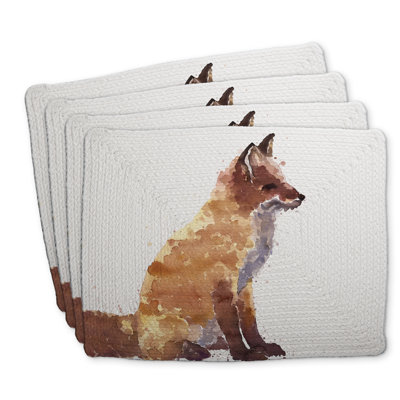 Red Fox Braided Polyester Orlane - Set of 4 | Home Decor