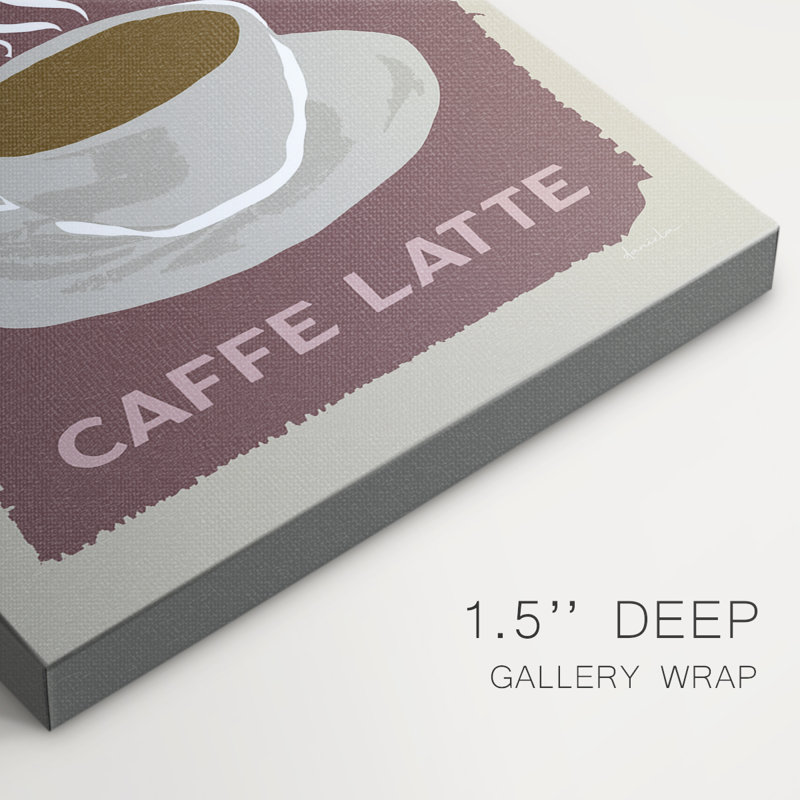 Modern Coffee III - Toile tendue avec châssis de qualité supérieure - Prêt à accrocher, H 48 po x l 64 po