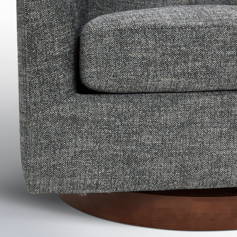 Fauteuil demi-tonneau pivotant Bennett (ensemble de 2), Tweed gris foncé