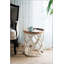 Charming 23-Inch Distressed White Round Side Table, Perfect For Space-Saving And Enhancing Home Decor.