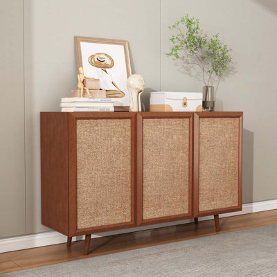 Armoire d'appoint en bois Milo avec portes et tablettes