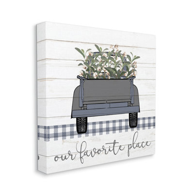 " Favorite Place Truck Wood Texture Blue Word Design " by Kimberly Allen