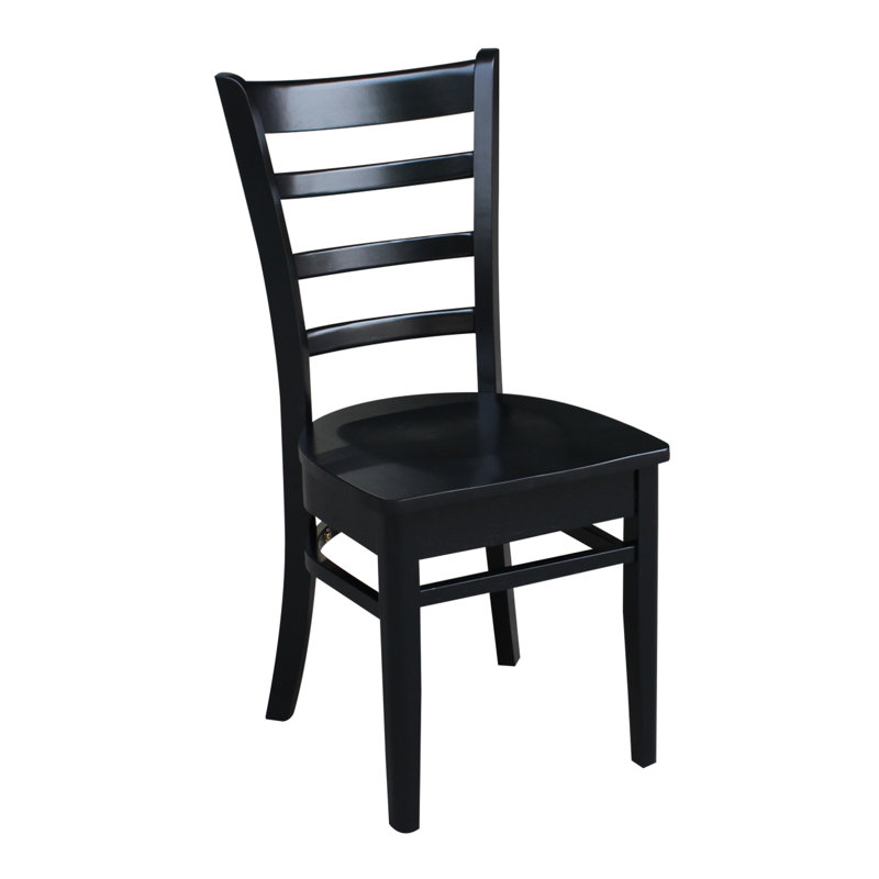 Alvery 17.7'' H Solid Wood Side Chair, Black