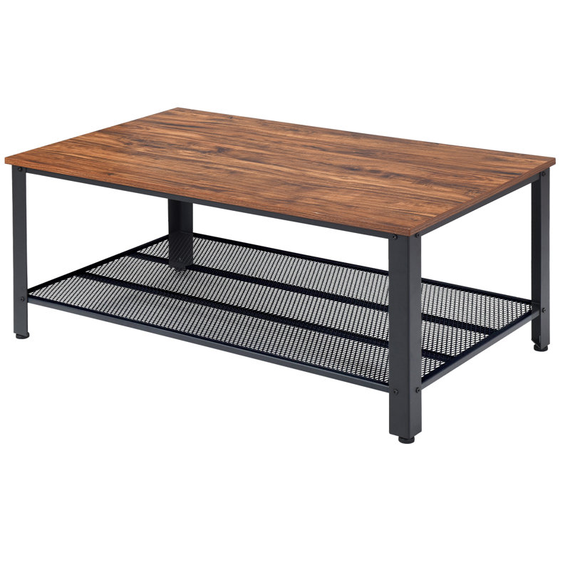 Tappen Solid Coffee Table with Storage, Brown