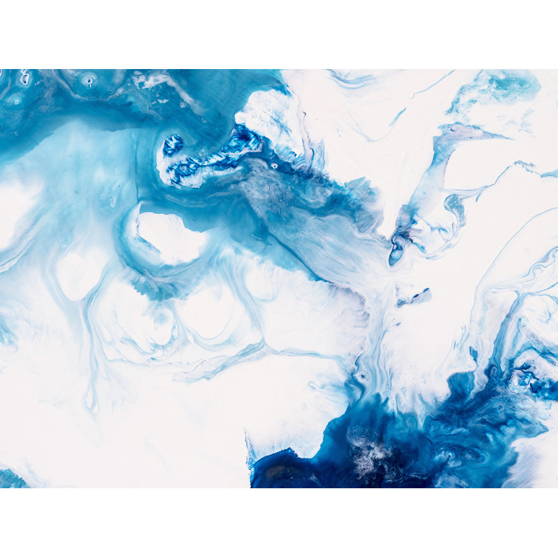 Papier peint abstrait bleu Camallea, L 114 po x l 172 po