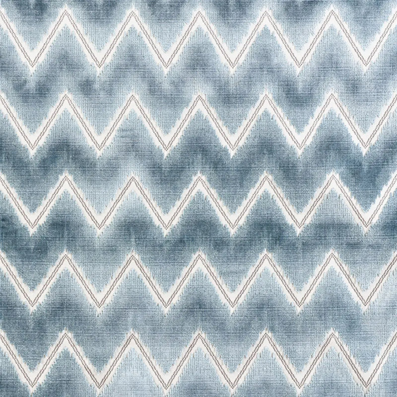 Chevron Velvet Fabric, Mineral
