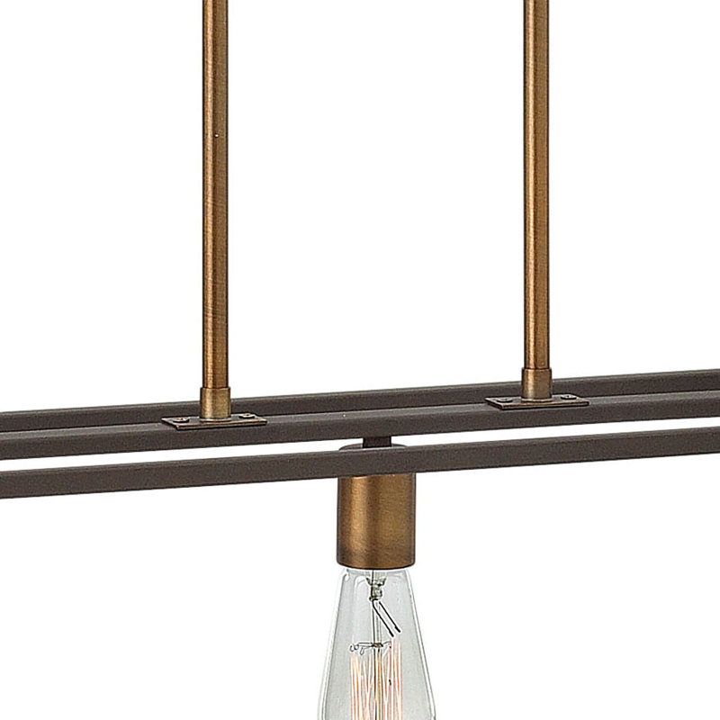 Bronze 65" Industrial Cage Linear Chandelier