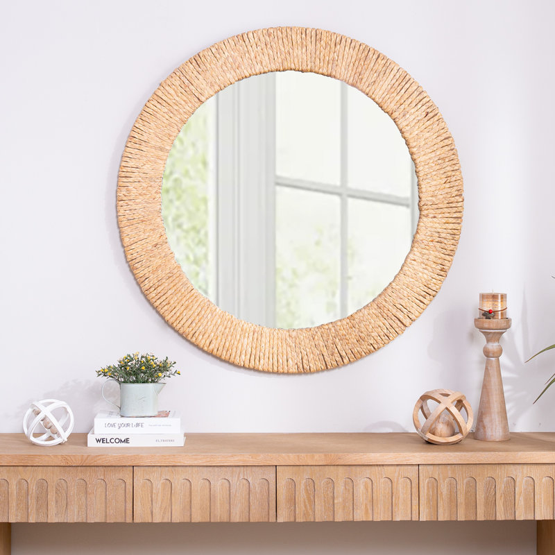 Miroir mural, 36 po x 36 po, Naturel