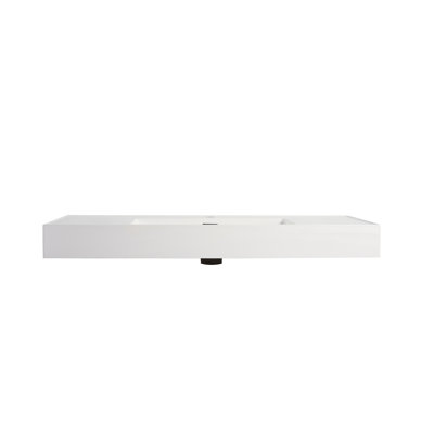 Dessus de meuble-lavabo moderne 48 po avec lavabo en gel et bords polis Quenara (lavabo seulement)