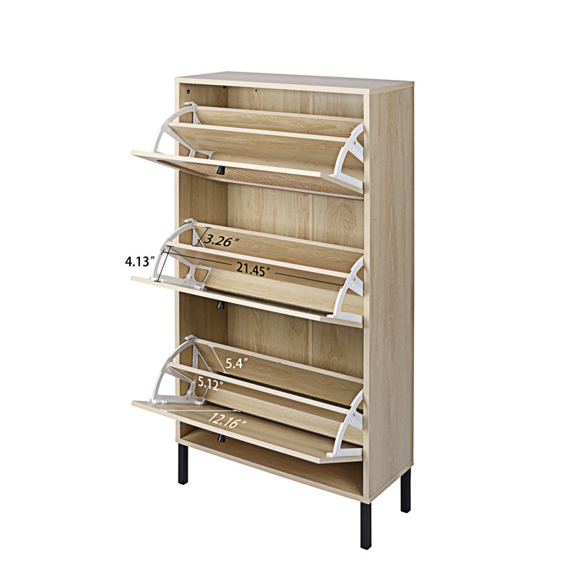 18 Pair Shoe Storage Cabinet, Brown