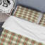 Tartan à carreaux crème et rouge - Ensemble de housse de couette abstrait - Microfibre de polyester-837031731