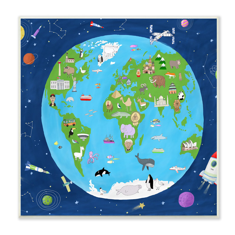 Étoiles de la Terre et de l'espace, Plaque murale, H 12 po x l 12 po x P 0,5 po