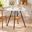 Table de salle à manger ronde moderne en bois massif de 80 cm (31,5 po), couleur noyer, avec rangement-1822678994