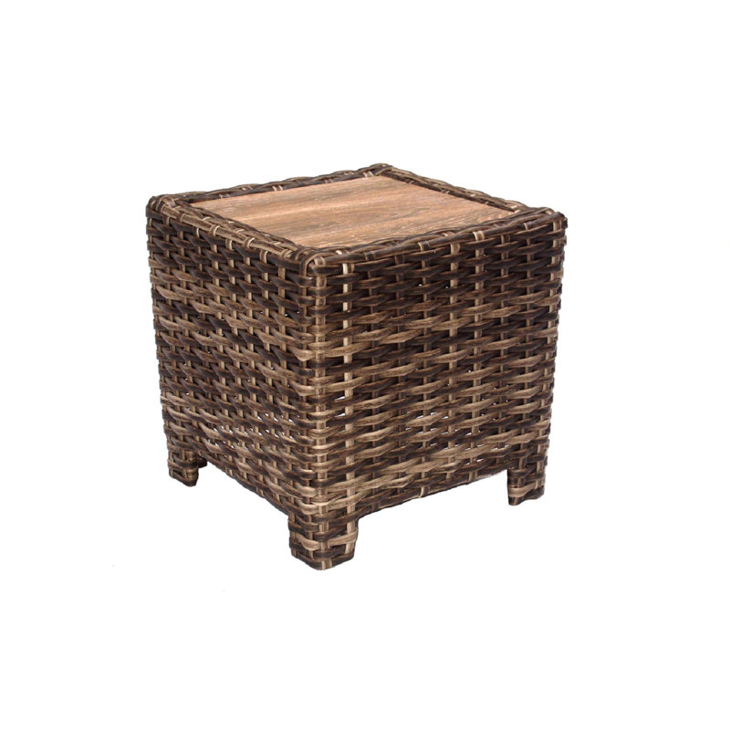 Angeliki-Electra Square Wicker Outdoor Side Table , 22'' in. W 22'' in. D