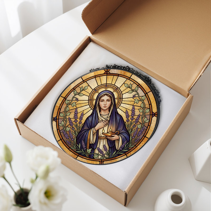 Panneau de vitrail en verre coloré, 7,8 heures, 7.8"H