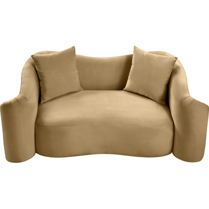 Causeuse en velours Haida, Velours brun clair