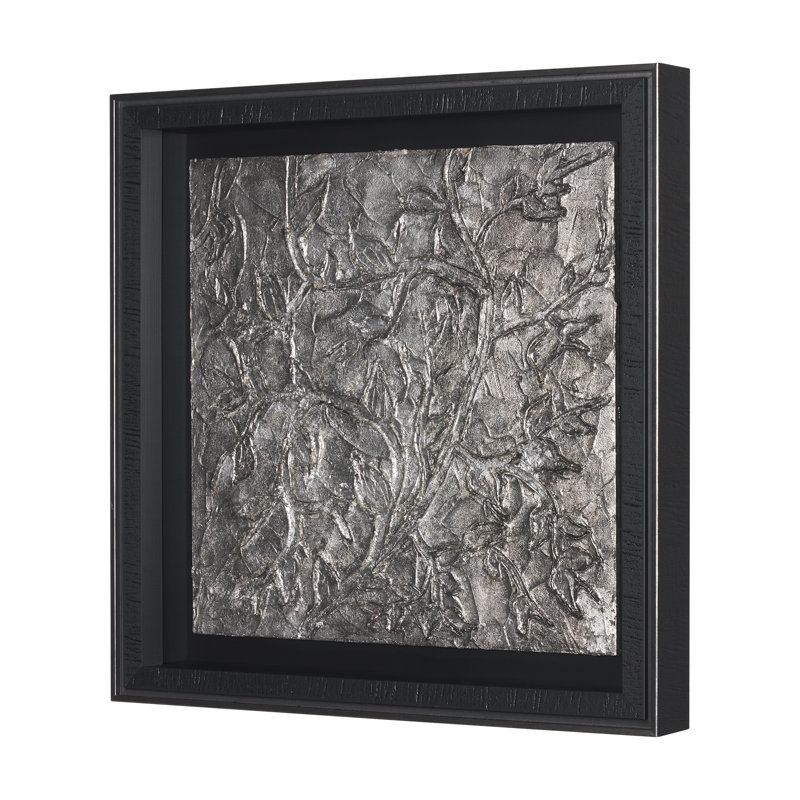 Pewter Leaves by Morgan McLaren a Framed Art Print Matted under Glass, Pewter Leaves III