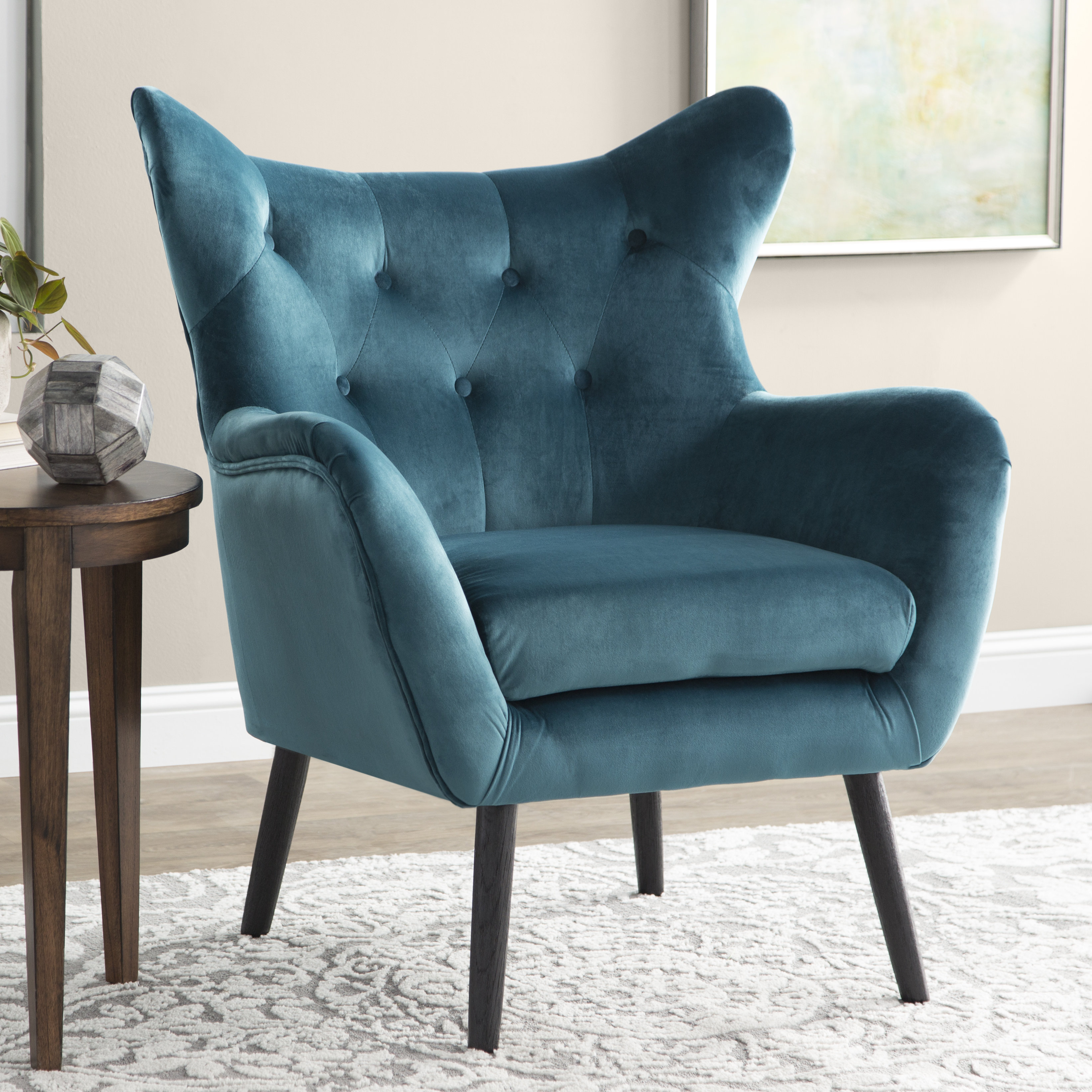 House of Hampton Danney Velvet Wingback Chair Reviews Wayfair