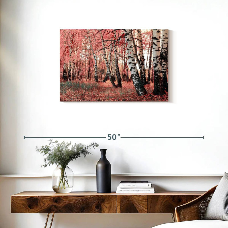 Forêt de bouleaux roses Alvord, H 20 po x l 30 po