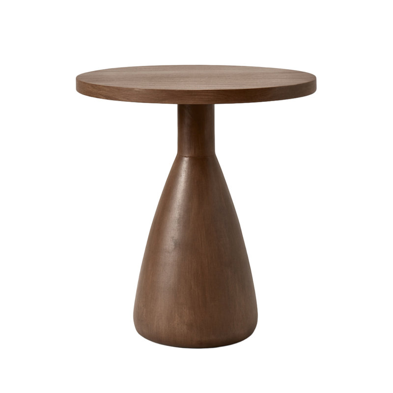 Erni Solid Wood End Table, Walnut