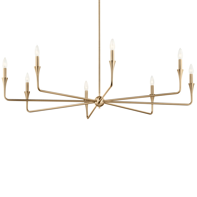 Lustre 8 lumières Kichler Alvaro, Bronze, H 23,25 po x l 50 po x P 50 po, 8