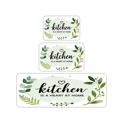 Kitchen Floor Mat Set of 3 Kitchen Is A Heart At Home Pattern Kitchen Living Area